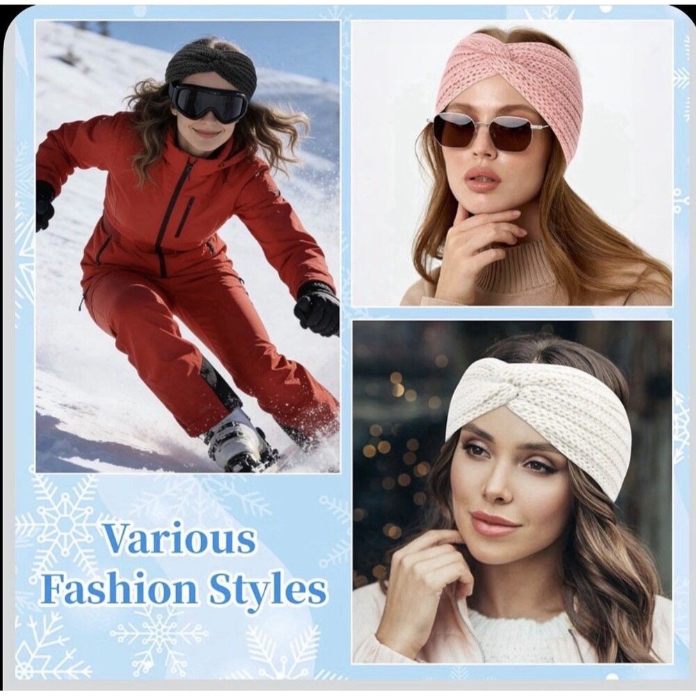 YARIEW 5 Pack Women Knit Twist Headbands Ear Warmers Winter